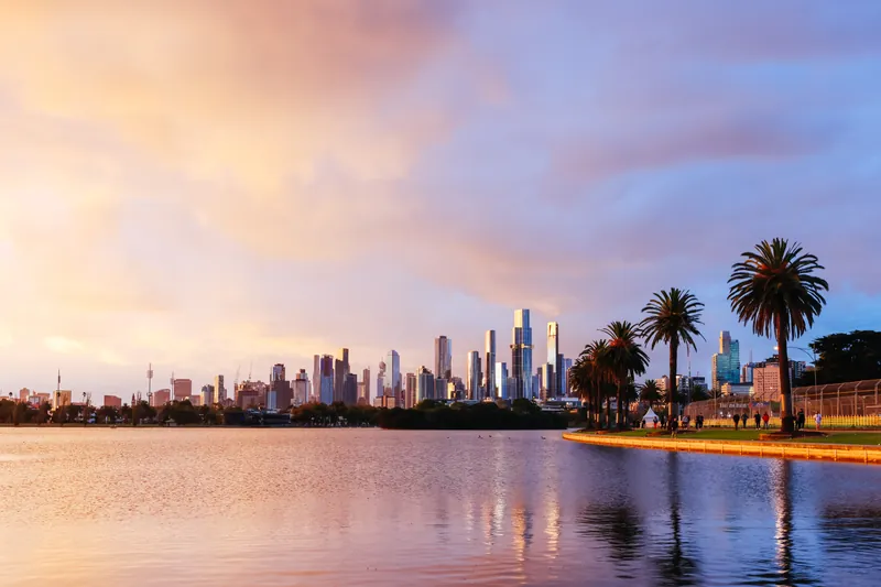 Albert Park at sunset, Melbourne