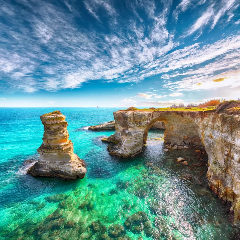 Rocky arch on the coast